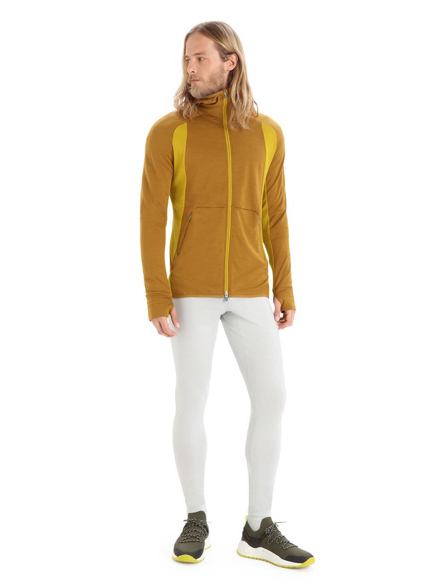 Icebreaker ZoneKnit™ Merino Long Sleeve Zip Miesten Huppari Kultaiset | FI 1273JPQJ